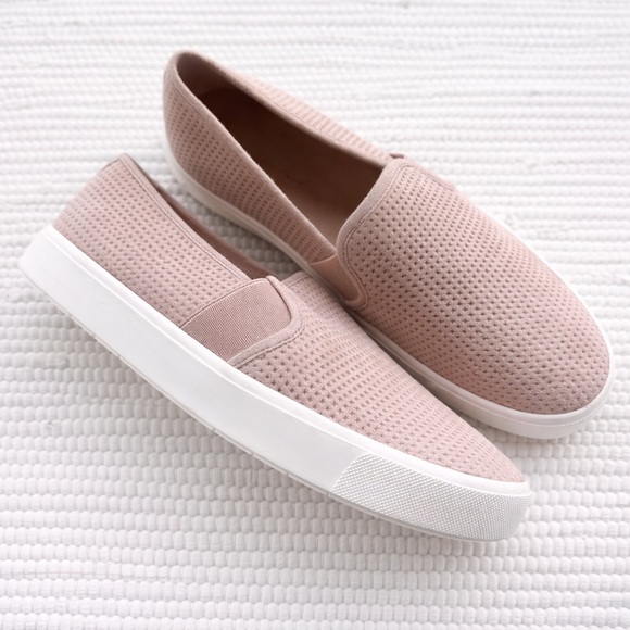 Vince Shoes - Vince Blair Perforated Slip On Sneakers Camel Suede Minimal Sz 6